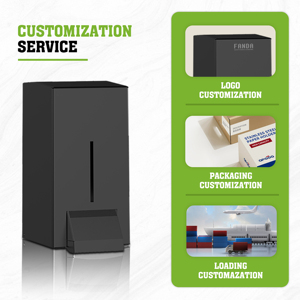 Distributeur de savon mural moderne FANDA en acier inoxydable noir, écologique, avec une capacité de 1000 ml - Pour les bureaux - Product Image 5