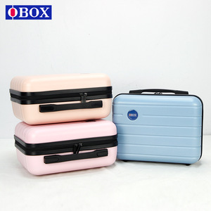 Maleta de maquillaje Qihui de 12 pulgadas, tipo trolley para salón, con 4 ruedas, color rojo y rosa, caja de almacenamiento sólida para uso doméstico. - Product Image 3