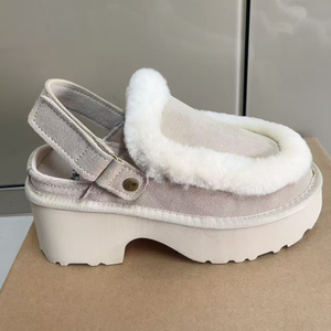 Mules d'intérieur décontractées en fourrure de mouton et laine, style <span class=keywords><strong>Ugg</strong></span>, pour femme, personnalisables, fabriquées en usine - Product Image 4