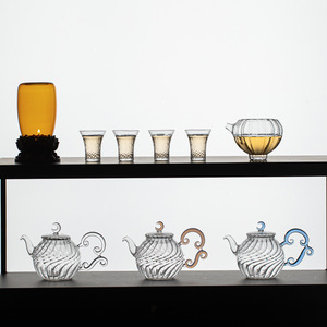 Juego de tetera de vidrio con tapa resistente al calor, juego de té Kung Fu para uso doméstico, té de la tarde - Product Image 4