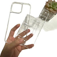 Coque de téléphone 3-en-1 en TPU+PC, transparente, design cube de glace, avec dos amovible DIY et fonction Shake Shake, protection pour iPhone 17 Pro Max 16