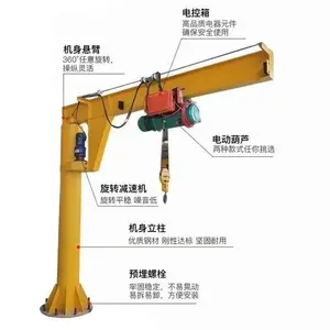free standing floor mounted small portable jib crane 1.5 ton 2 ton 3 ton price