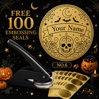 Sceau à embosser métallique personnalisé Halloween, motifs citrouille, fantôme, chauve-souris, nom, sceau 3D pour invitations de fête, sacs de bonbons, cadeaux, bureau