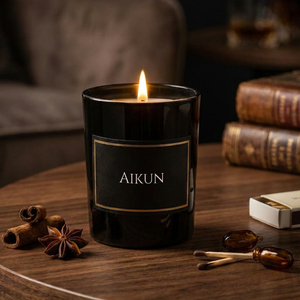 AIKUN Custom Fragrance Natural Soy Wax Aromatherapy Scented <b>Candle</b> <b>Long</b> Burning Clean Burning Glass <b>Candle</b> for Home Decor - Product Image 2