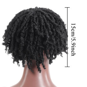 Peluca trenzada de 5,9 pulgadas rizada Afro rizada sintética al por mayor peluca colorida peluca sintética de pelo Afro Twist <span class=keywords><strong>para</strong></span> <span class=keywords><strong>hombres</strong></span> negros - Product Image 2