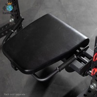 Support de rack pour machines à plateaux de poids pour soulevés de cuisses et extensions de jambes, permettant des soulevés de cuisses à une jambe ou des extensions de jambes assises