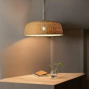Eco-friendly Modern Artisan Bamboo Rattan Wicker Hanging Chandeliers Lamp <b>Shade</b> <b>for</b> Bedroom Dining Living Room Indoor Outdoor - Product Image 1