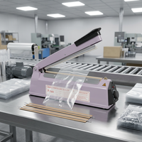 Scelleuse thermique à impulsion R-PACK et machine de découpe de sacs robuste avec barre de scellage et 2 barres de rechange supplémentaires (violet 8 pouces)