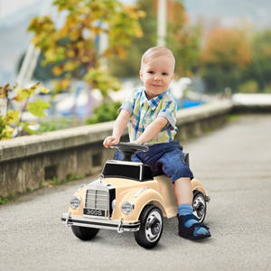 HOMCOM Electric <b>Ride</b>-<b>On</b> <b>Car</b> for Kids 18-48 Months Mercedes-Benz License with Music, Beige - Product Image 2