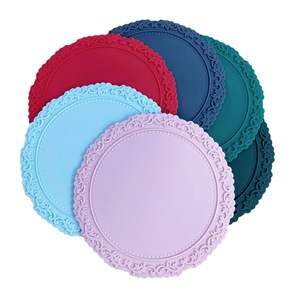 Mantel Individual <span class=keywords><strong>de</strong></span> silicona <span class=keywords><strong>de</strong></span> estilo Vintage nórdico, alfombrilla anticalor para platos <span class=keywords><strong>de</strong></span> comedor, encaje en relieve, aislamiento térmico, taza <span class=keywords><strong>de</strong></span> té, alfombrilla para artesanías <span class=keywords><strong>de</strong></span> plástico - Product Image 1