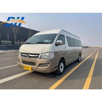 Autobus scolaire de luxe Jiulong 17 places, mini-bus urbain, moteur avant, diesel, d'occasion, conduite à gauche, moteur Cummins, transmission manuelle, Euro 3