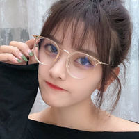 QUEJOEY Montura de gafas con orejas de gato estilo coreano para mujer, gafas ópticas con bloqueo de luz azul, listas para prescripción médica, ultraligeras
