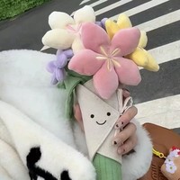 Poupée en peluche créative en forme de rose de 30 cm, bouquet de roses, jouet en peluche, poupée d'amour, cadeau de Saint-Valentin pour fille