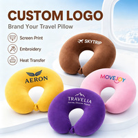 Almohada de Viaje en Forma de U con Relleno de Algodón PP Personalizada, para el Hogar, Oficina, Coche, Avión, Almohada Suave para el Cuello, para Regalos Promocionales