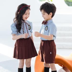 ชุดนักเรียน OEM เสื้อเชิ้ต<span class=keywords><strong>สี</strong></span>น้ำเงินปักลายพร้อม<span class=keywords><strong>กางเกง</strong></span>ขาสั้น<span class=keywords><strong>สี</strong></span><span class=keywords><strong>น้ำตาล</strong></span>และกระโปรง ชุดนักเรียนมัธยมต้น - Product Image 6