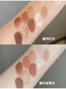 Nouvelle tendance en gros professionnel personnalisé 9 couleurs métallisé chocolat fard à paupières Palette visage utilisation brun couleur ton <span class=keywords><strong>maquillage</strong></span> des yeux - Product Image 4