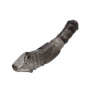 Reusable, textured, elastic penile sheath with vibration function and testicular stretch <b>ring</b> (wholesale) - Product Image 1