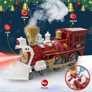 Festival Party à piles vapeur fumée fente chemin de fer Rail <span class=keywords><strong>voiture</strong></span> Trace piste jouet Train de Noël avec lumière et musique - Product Image 4