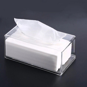 Professional cheap Pull-type fashionable simple plastic acrylic paper towel holder clear tissue box