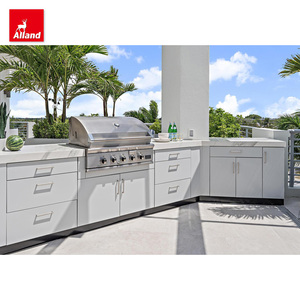 Armoire de cuisine extérieure modulaire en forme de U Alland Shaker, écologique, résistante aux intempéries, design simple, pour barbecue, jardin, polyvalente - Product Image 5