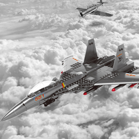 Série de jouets de construction d'avions militaires chasseurs embarqués Flying Shark No.551 pour la vente en gros, modèle STEM, pour les magasins de cadeaux