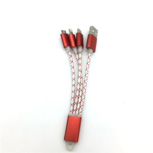 0,2 m recargable de nylon trenzado Micro 8 Pin tipo C multi-funcional teléfono 3 en 1 usb de nylon cable de carga - Product Image 1