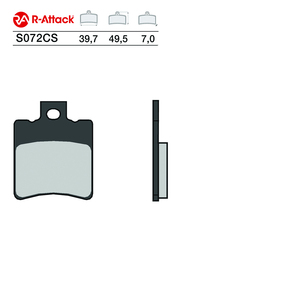 Pastillas de Freno para Motocicleta R-Attack S072CS 39.7x49.5x7.0 de Cerámica de Carbono Delanteras y Traseras Homologadas R90 - Product Image 1