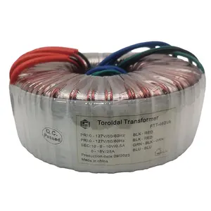 Transformador de potencia de núcleo toroidal personalizado 90va 150va 300va para audio