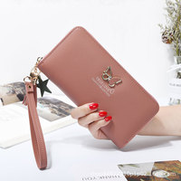 Dompet wanita, dompet kupu-kupu gaya Korea modis multifungsi Slot Multi kartu portabel kapasitas besar ritsleting tunggal