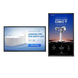 מסך מודעות מסחריות 55 אינץ' נגני פרסומות צמודי קיר צג Wifi טלוויזיה שילוט דיגיטלי תצוגת פרסום LCD