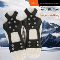 Crampons antidérapants pour escalade en extérieur, 10 pointes, couvre-chaussures à crampons, pour surfaces enneigées, anti-chute, gadget de randonnée, modèle griffe de neige et de glace