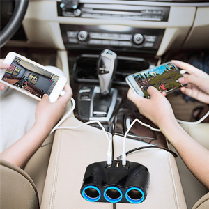 Xe Thuốc lá nhẹ hơn Splitter ổ cắm USB <span class=keywords><strong>3</strong></span> cách cắm đa Adapter sạc ổ cắm Splitter <span class=keywords><strong>3</strong></span>.1A 12V USB xe sạc cho iPhone - Product Image 4