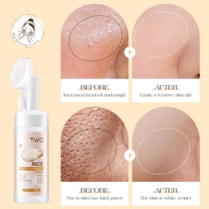 <span class=keywords><strong>Nettoyant</strong></span> moussant pour le <span class=keywords><strong>visage</strong></span> au riz TWG avec tête de brosse 150ml, anti-acné, nettoyage en profondeur, resserrement des <span class=keywords><strong>pores</strong></span>, blanchissant, <span class=keywords><strong>nettoyant</strong></span> facial au riz - Product Image 6