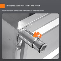 Table de travail commerciale en acier inoxydable à double passage avec porte coulissante, meuble de préparation de cuisine pour cuisines scolaires et hôpitaux