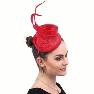 Sombrero de Iglesia de Cuatro Capas de Hilo de Cáñamo, Nuevo Estilo Europeo, Accesorios para el Cabello, Horquillas y Sombreros Fascinantes para Damas - Product Image 6