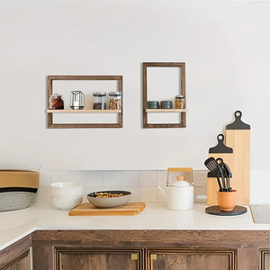 Juego de 2 Estantes Flotantes de Madera para Pared, Estantes Colgantes para Dormitorio, Baño, Sala de Estar y Oficina - Product Image 3