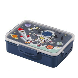Boîte à lunch astronaute de dessin animé avec couverts pour enfants et employés de bureau - Product Image 5