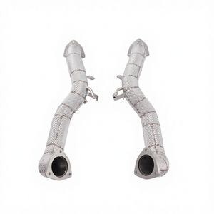 Collecteur <span class=keywords><strong>d</strong></span>'échappement sport en acier inoxydable à haut <span class=keywords><strong>d</strong></span>ébit et <span class=keywords><strong>tuyau</strong></span> de drainage droit isolé pour Porsche 718 GT4 RS 4.0L, amélioration de la puissance et des performances de course - Product Image 1