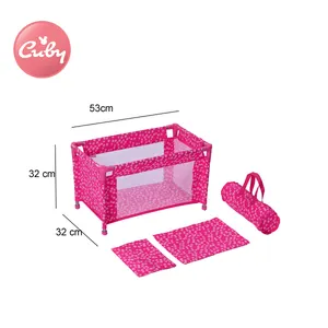 Baby Girls Toys Plastic Pink Pretend Doll Bed