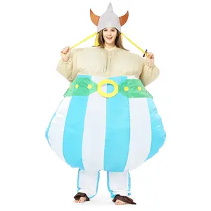 Caribe Halloween pirata inflable Cosplay traje negro disfraces un ojo pirata inflar vikingo marinero