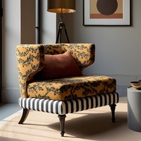 Fauteuil inclinable en velours rétro américain avec cadre en bois massif pour salon, petit appartement