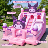 Château gonflable de dessin animé pour filles, robuste, en PVC de 0,55 mm, pour fêtes d'anniversaire et entreprises de location