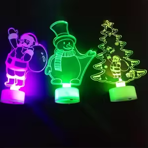 Creative 3D Acrylic Christmas Tree Night <strong>Light</strong> Led Multicolor <strong>Table</strong> Lamp Christmas Decoration - Product Image 5