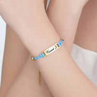 Bracelet personnalisé en acier inoxydable avec plaque incurvée, bracelet tissé, cœur et lune gravés, accessoires pour couple