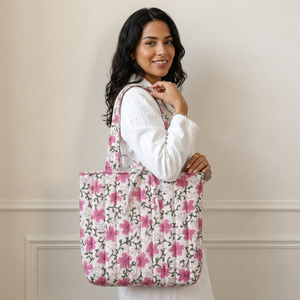 Sac fourre-tout matelassé en coton Dolly Enterprises, fermeture éclair, couleur unie, fait main, sac à bandoulière pour la plage, les voyages et le quotidien - Product Image 1