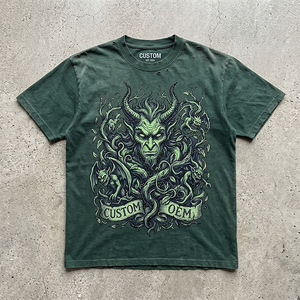 Camiseta Oversize Vintage de Algodón 100% (260 GSM) con Estampado Digital Desgastado, Hombros Caídos y Corte Holgado Estilo Streetwear, Personalizable OEM - Product Image 1