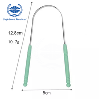 Grattoir à langue en forme de U, mini, en acier inoxydable, ensemble de grattoirs en plastique, pour adultes et enfants, hygiène buccale portable, marque OEM, bleu/rose
