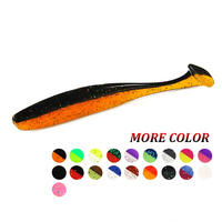Leurre de pêche en mer pour achigan et brochet, imprimé PVC, 50mm/75mm/100mm, leurre artificiel bionique en forme de ver, shad wobbler pour rivière, lac, ruisseau