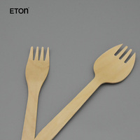 Couteau à steak jetable en bois de bouleau naturel compostable de haute qualité pour la restauration et les plats à emporter, 165 mm