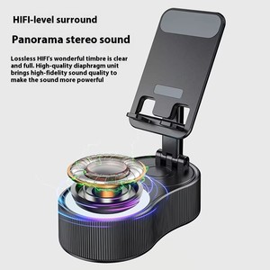 360 도 회전 유연한 휴대 전화 홀더 다채로운 주변 빛 BT 스피커 미니 휴대용 대시 보드 책상 전화 홀더 - Product Image 4